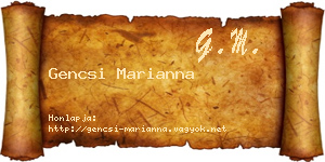 Gencsi Marianna névjegykártya