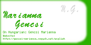 marianna gencsi business card